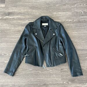 MICHAEL Michael Kors Black Leather Moto Jacket
